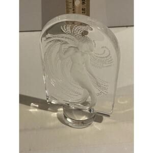 Vintage Lalique Crystal  Nude Naiad Water Nymph Figurine Signed